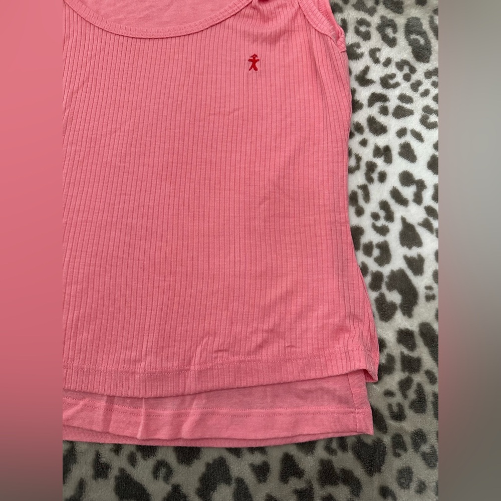 Da-Nang Layered Twist Strap Ribbed Tank Top in Punch Pink Size Small - Picture 7 of 17